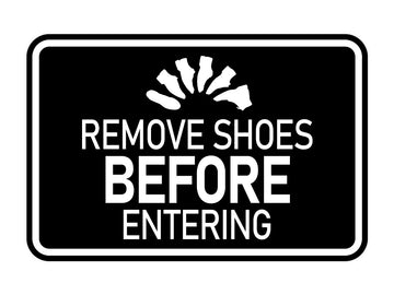 Signs ByLITA Classic Framed Remove Shoes Before Entering Wall or Door Sign